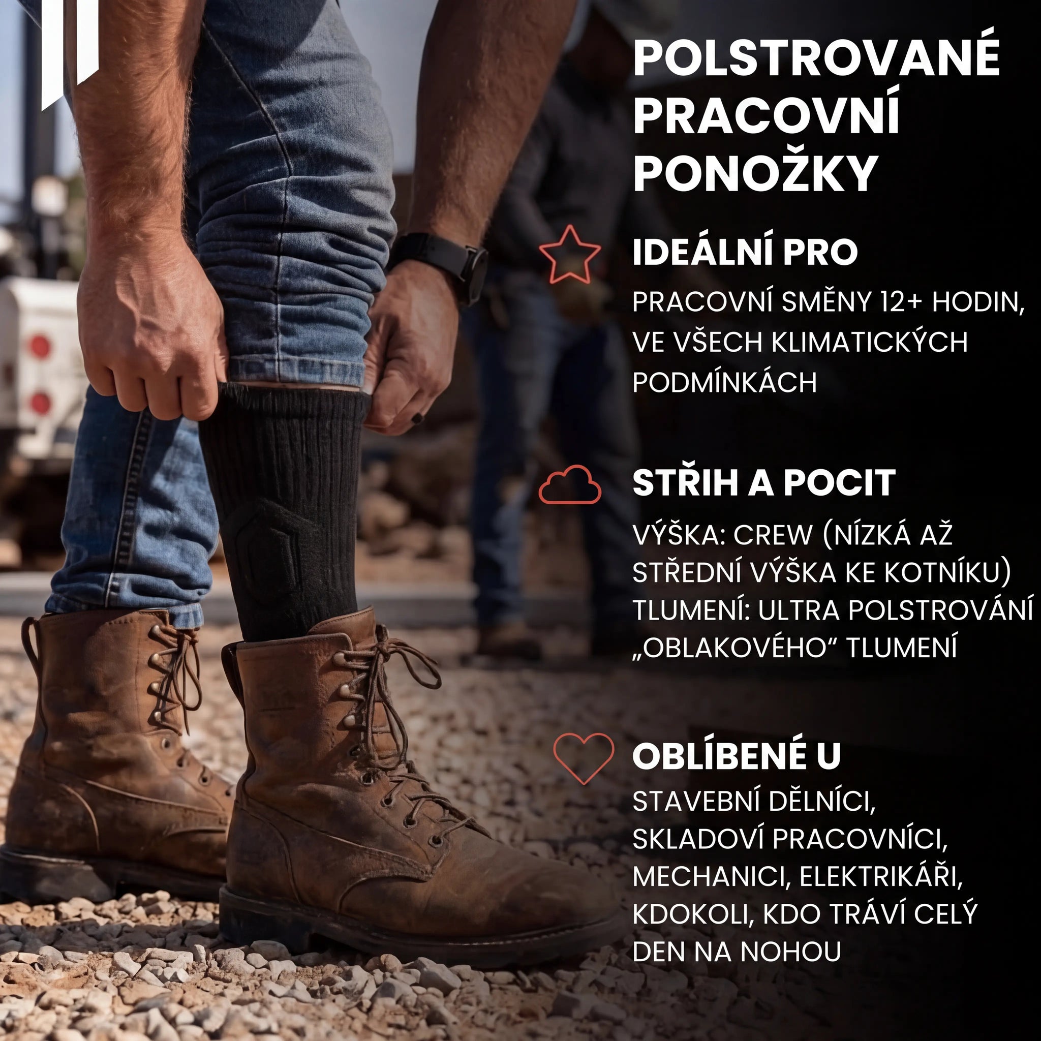 CloudFusion atletické polstrované ponožky crew