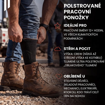 CloudFusion atletické polstrované ponožky crew