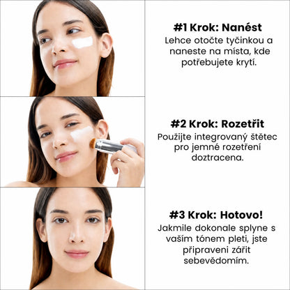 Make-up 2 v 1 s integrovaným štětcem